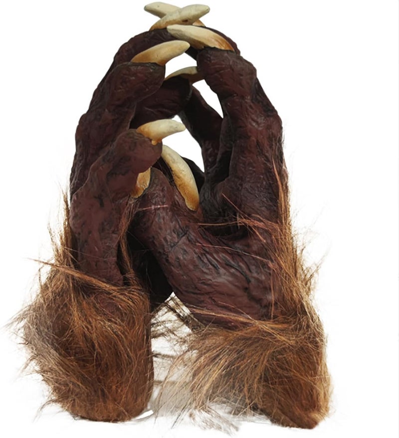 Clobeau Skeleton Gloves Hairy Werewolf Hand Claws Gloves Halloween Wolf Werewolf Cat Paw Glove Costumes Gothic Devil Vampire Glove - Image 1